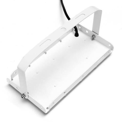 50W 50 LED White Shell Flood Light - shown as a white rectangular LED fixture with an attached mounting bracket and a black power cable.