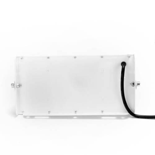 50W 50 LED White Shell Flood Light - shown from the back with a white rectangular housing, side mounting brackets, and an attached black power cable.
