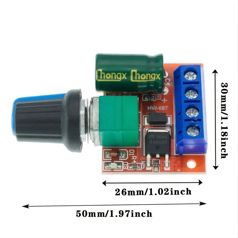 5a Pwm 12v Motor Speed Controller Module, - 4.5v-35v Adjustable Regulator  Control Governor Switch - Temu United Arab Emirates
