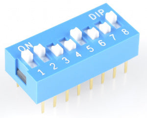 An 8-position DIP switch