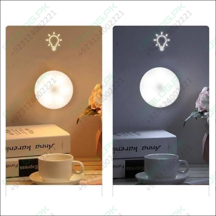 Led Body Induction Lamp Night Light Warm White Pir Sensor