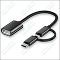 2 in 1 USB 3.0 OTG Adapter Cable Type C Micro USB to USB 2.0 Interface Converter for Cellphone Charging Cable Line Black