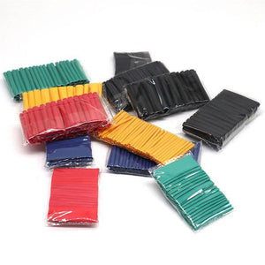 530pcs Heat Shrink Tubing Insulation Shrinkable Tubes Assortment Electronic Polyolefin Wire Cable Sleeve Kit Heat Shrink - multiple bundles of colorful polyolefin tubes in individual plastic bags.