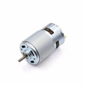 550 Motor DC Motor High Torque Electric Brushed Motor - a silver cylindrical brushed motor with a protruding metal shaft and two electrical terminals.