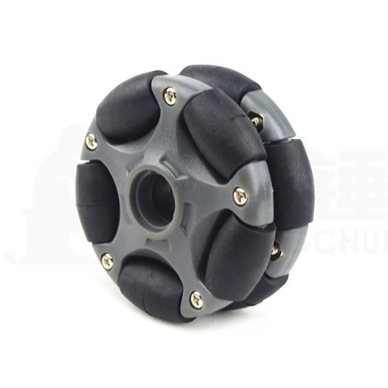 58mm Omni Wheel Universal Wheel - a grey circular wheel featuring multiple small black rollers mounted around its edge with visible metal screws.