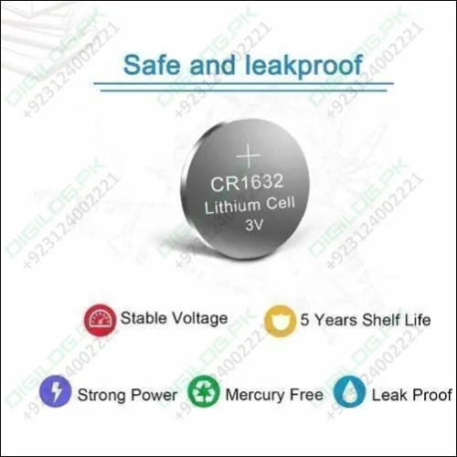 3v Lithium Button Coin Cell Battery Cr1632