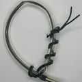 5k NTC Waterproof Temperature Sensor Probe - with a silver metal tip, black wire, and a clear plastic tube coiled and secured with the wire.