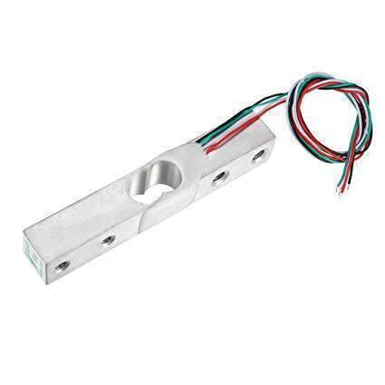 5kg Range Aluminum Weighing Sensor Load Cell Sensor Yzc-133 - a silver rectangular metal bar with a central cutout and a four-wire cable attached.