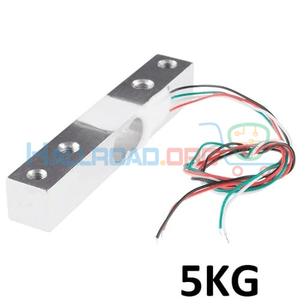 5kg Range Aluminum Weighing Sensor Load Cell Sensor Yzc-133 - a rectangular silver metal bar with four screw holes and a bundle of four colored wires.