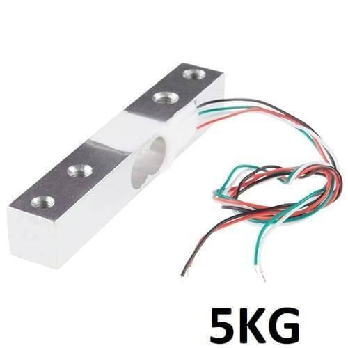5kg Range Aluminum Weighing Sensor Load Cell Sensor Yzc-133 - a silver-colored rectangular metal bar with mounting holes and a four-wire cable attached.
