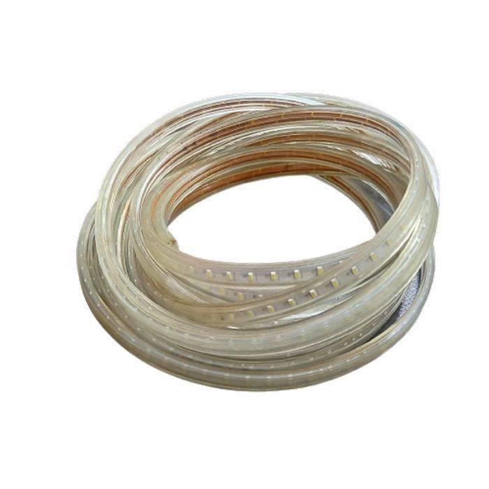 5meter White SMD Rope Light 220V - shown as a coiled, transparent flexible strip containing visible LED components.