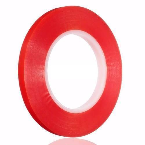 5mm 5 Meter Transparent Adhesive Double Sided Tape For Mobile LCD & Touch Screen - shown as a single roll of clear tape with a red protective backing.
