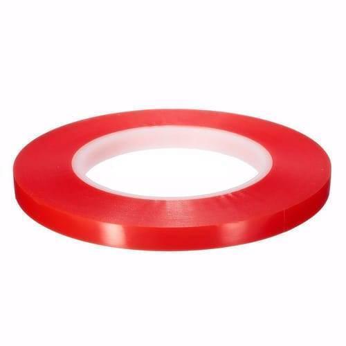 5mm 5 Meter Transparent Adhesive Double Sided Tape For Mobile LCD & Touch Screen - shown as a single roll of thin, red-backed adhesive tape with a transparent center.