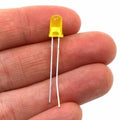5mm Yellow LED Light Emitting Diode - the yellow bulb and two metal leads.