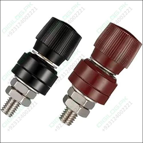 5mm Battery Terminal Stud Remote Battery Binding Post Power Junction Connector Terminal Kit 1 Pair Black + Red