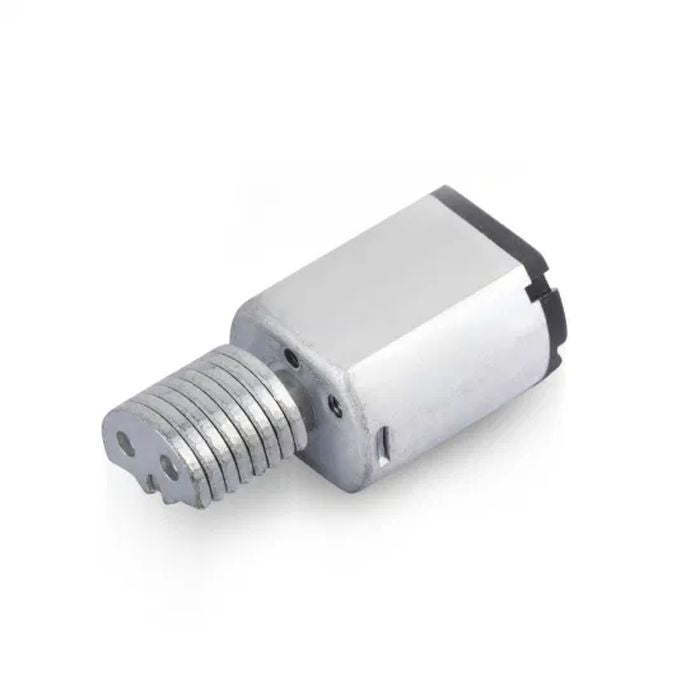 5V- 12V DC electric toothbrush motor For Clean Power - shown as a silver cylindrical motor with a ribbed, semi-circular metal attachment on the rotating shaft.