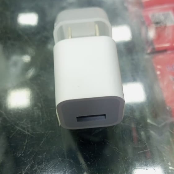 5V 1A Charger Without USB Cable - a white, rectangular wall adapter shown from the front, featuring a single rectangular USB-A output port.