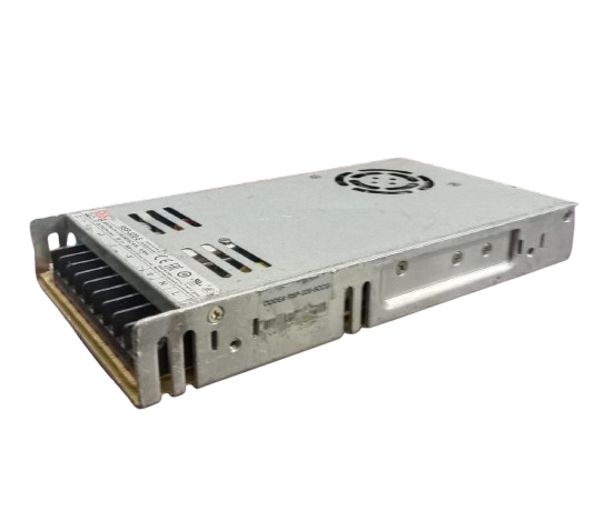 5V 60A 300W LED DC Power Supply ( Used Condition ) - a rectangular silver metal casing with a cooling fan and a side-mounted terminal block.