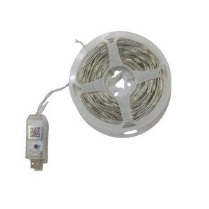 5V Addressable LEDS Strip 10 meter - shown as a coiled silver wire on a white plastic spool with an attached USB connector and a small controller unit.