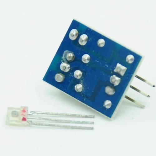 5V Laser Receiver Module High Level Laser Light Detected Sensor Module For Arduino Raspberry Pi - a blue rectangular circuit board with soldered pins and a separate three-pin laser sensor component.