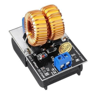 5V To 12V 120W Mini Zvs Induction Heating Power Supply Module With Coil - with two large copper coils, a black circuit board, and a blue two-pin screw terminal.