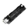 5V UPS 18650 Battery Charging Shield Arduino Battery Shield Nodemcu Battery Shield - a black circuit board with a battery holder, a USB-A output port, a power switch, and labeled 5V and GND pins.