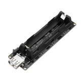 5V UPS 18650 Battery Charging Shield Arduino Battery Shield Nodemcu Battery Shield - a black circuit board with a battery holder, a USB-A output port, a power switch, and labeled 5V and GND pins.
