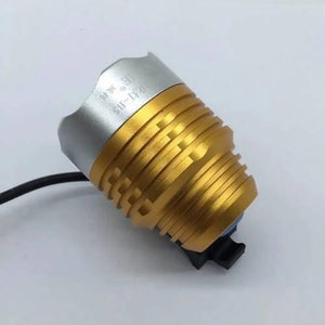 5V USB UV Glue Lamp LED Ultraviolet Green Oil Curing Purple Light - a gold-coloured cylindrical metal lamp head with a black power cable.