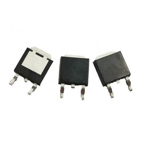 5V Voltage Regulator SMD IC Chip 78M05 - three black, three-pin surface-mount electronic components arranged on a white background.