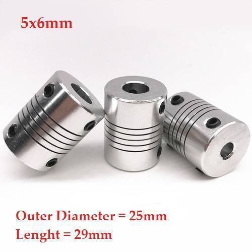 5x6mm Flexible Coupling Shaft With 25mm Outer Diameter