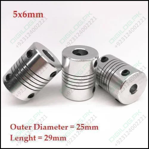 5x6mm Flexible Coupling Shaft With 25mm Outer Diameter
