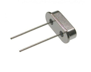 6.1440MHz Crystal Oscillator - shown as a silver, oval-shaped metal component with two thin, parallel metal pins extending from its base.