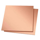 6×6 Inch Double Sided Copper Clad Blank PCB Board Fiber Glass - shown as two square, flat, copper-colored sheets stacked slightly offset.
