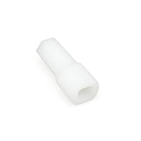6.7mm Hex 27mm length 3mm hole TT Motor Hexagonal Connector Plastic Coupling Wheel tyre coupler Connector White - with a hexagonal base and a cylindrical shaft.