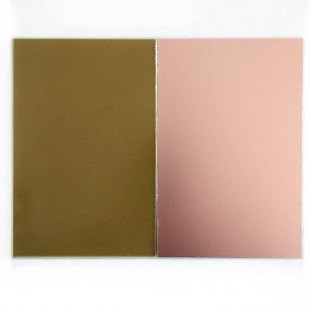 6 Inch X 4 Inch Fiber Glass Copper Sheet One Sided Clad Plate Laminate PCB Board - a rectangular board with a brown side and a copper-colored side.