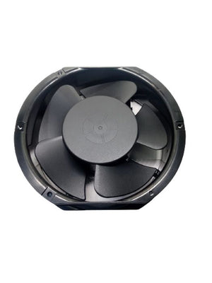 6 Inches 220V Exhaust Fan - shown as a black, circular industrial-style cooling fan with five blades and a central motor housing.