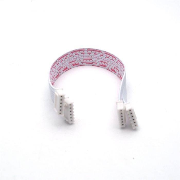 6 Wires 2.54mm Pitch Female To Female JST Xh Connector Cable Wire 6 Inches - shown as a white ribbon cable with white female connectors on both ends.