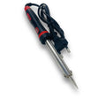 60 Watt Soldering Iron - with a black and red handle, a metallic heating barrel, a pointed tip, and an attached black power cord with a two-pin plug.
