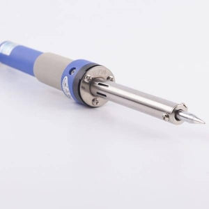 60 Watt Soldering Iron - a blue and grey handle with a metal heating element and a pointed tip, shown against a plain white background.