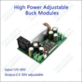 600W DC DC Step Down Power Supply Module with Fan 12V 80V | Adjustable Output 2.5V 50Vg