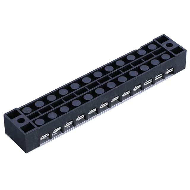 600V 15A 12P block connector terminal block - a long black plastic electrical component with twelve screw-down wire connection points in a row.
