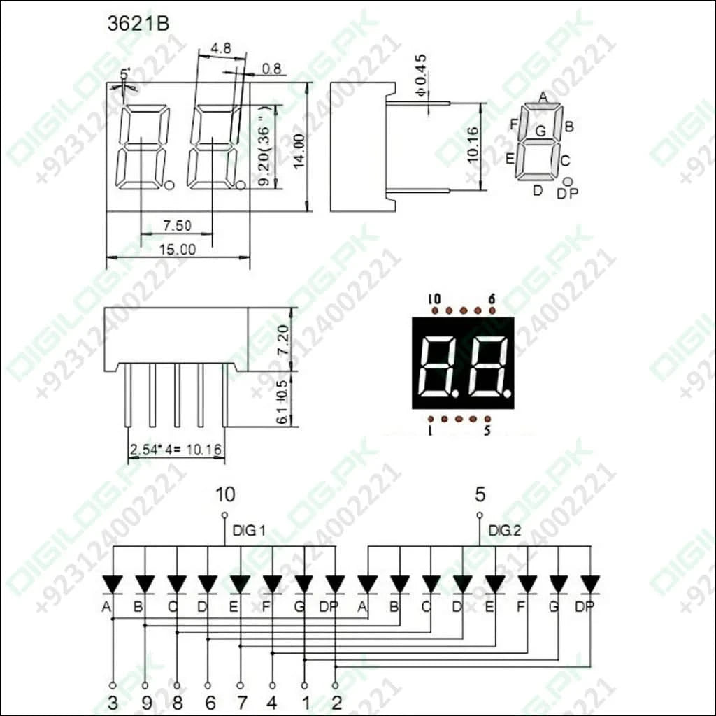 Led 7 Segment 2 Digit Common Anode Display