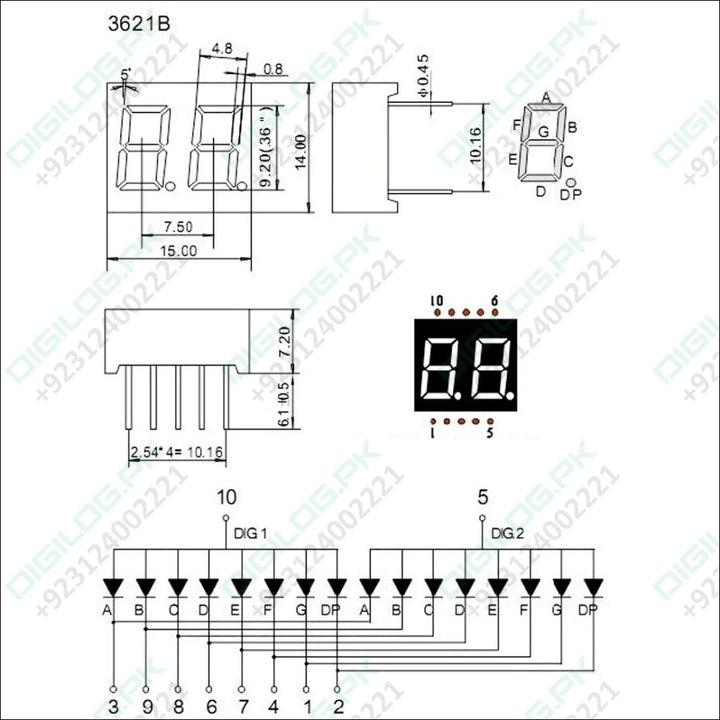 Led 7 Segment 2 Digit Common Anode Display