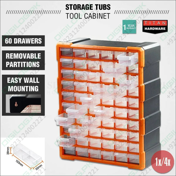 60 Drawer Plastic Component Storage Tools Box Makeup