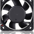 60mm x 60mm 24V Cooling Fan For Computer And Other Electronic Devices - Digilog.pk - a black square cooling fan with seven blades and a red wire visible.