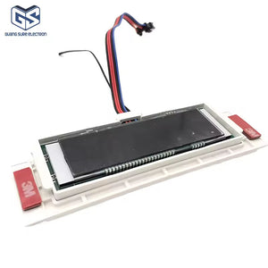 60W 12V LCD Display Time Temperature Date Touch Inductor Defogger Touch Sensor Switch For Bathroom Smart Mirror - a rectangular black screen module with a white plastic frame, 3M adhesive pads, and a multi-wire connector.