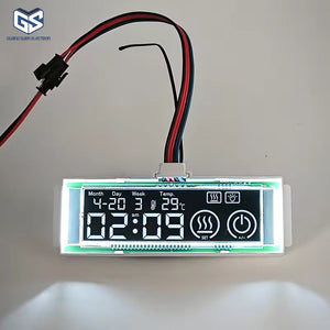60W 12V LCD Display Time Temperature Date Touch Inductor Defogger Touch Sensor Switch For Bathroom Smart Mirror - a rectangular white housing with a backlit screen displaying time, date, and temperature.