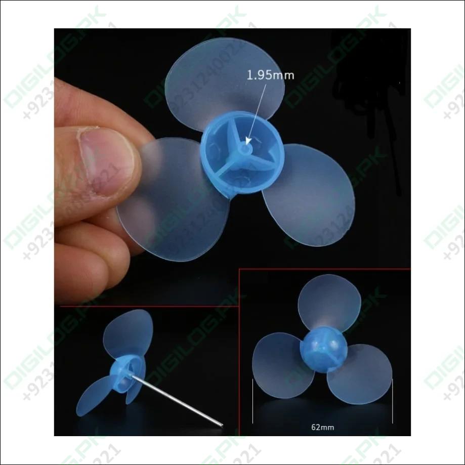 623Y2A soft blue 62mm toy fan blade propeller three-blade propeller fan blade