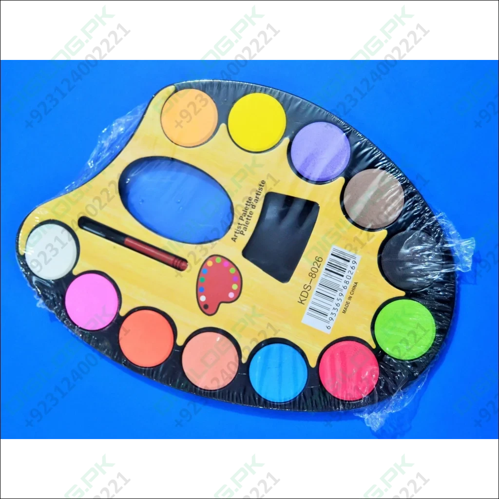 Artist Palette 12 Water Color Paints For Kids - Large