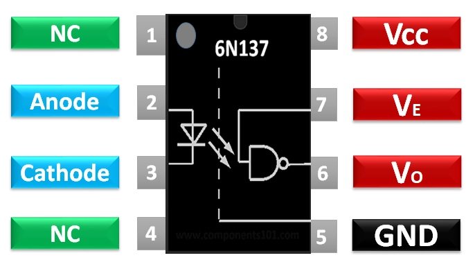 6N137 pinout diagram configuration